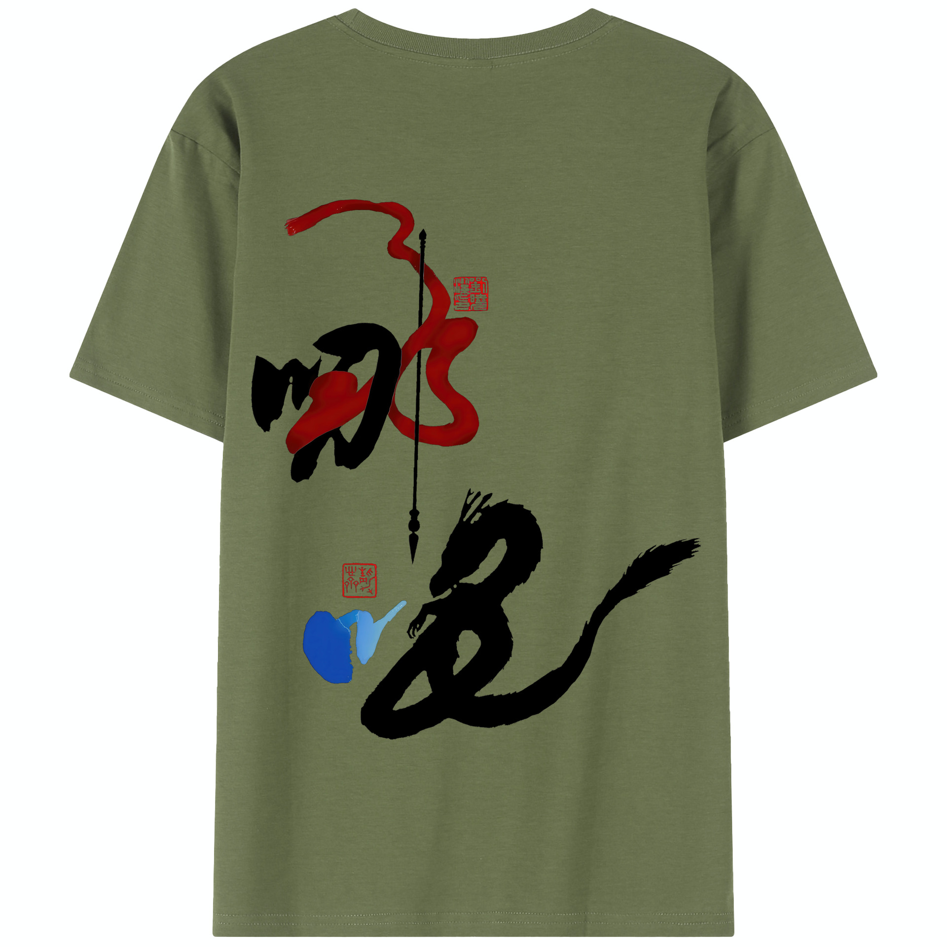 （画像用） Ne Zha 2 ナタ 魔童の大暴れ 綿100％半袖Tシャツ（背面プリント）